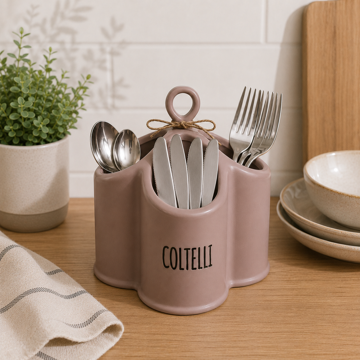 Porta Posate in Ceramica 16,5x14x18cm - Cucina&Cottura