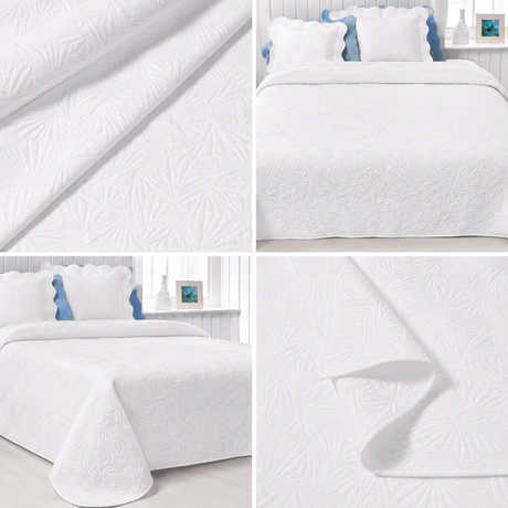 Copriletto Jacquard Lucia Botticelli Matrimoniale Bianco 260x260 Elegante