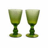 Set 2 Calici/Bicchieri Artiginali Verde - Hanna Home