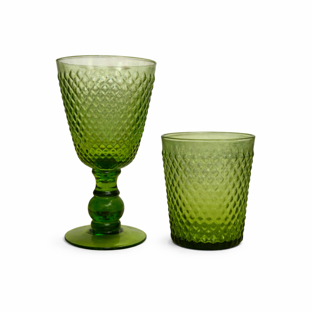 Set 2 Calici/Bicchieri Artiginali Verde - Hanna Home