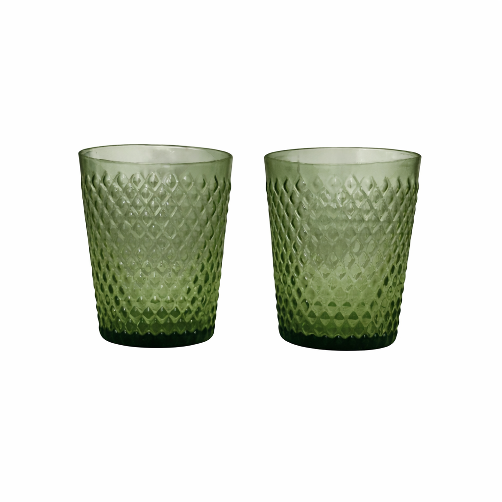 Set 2 Calici/Bicchieri Artiginali Verde - Hanna Home