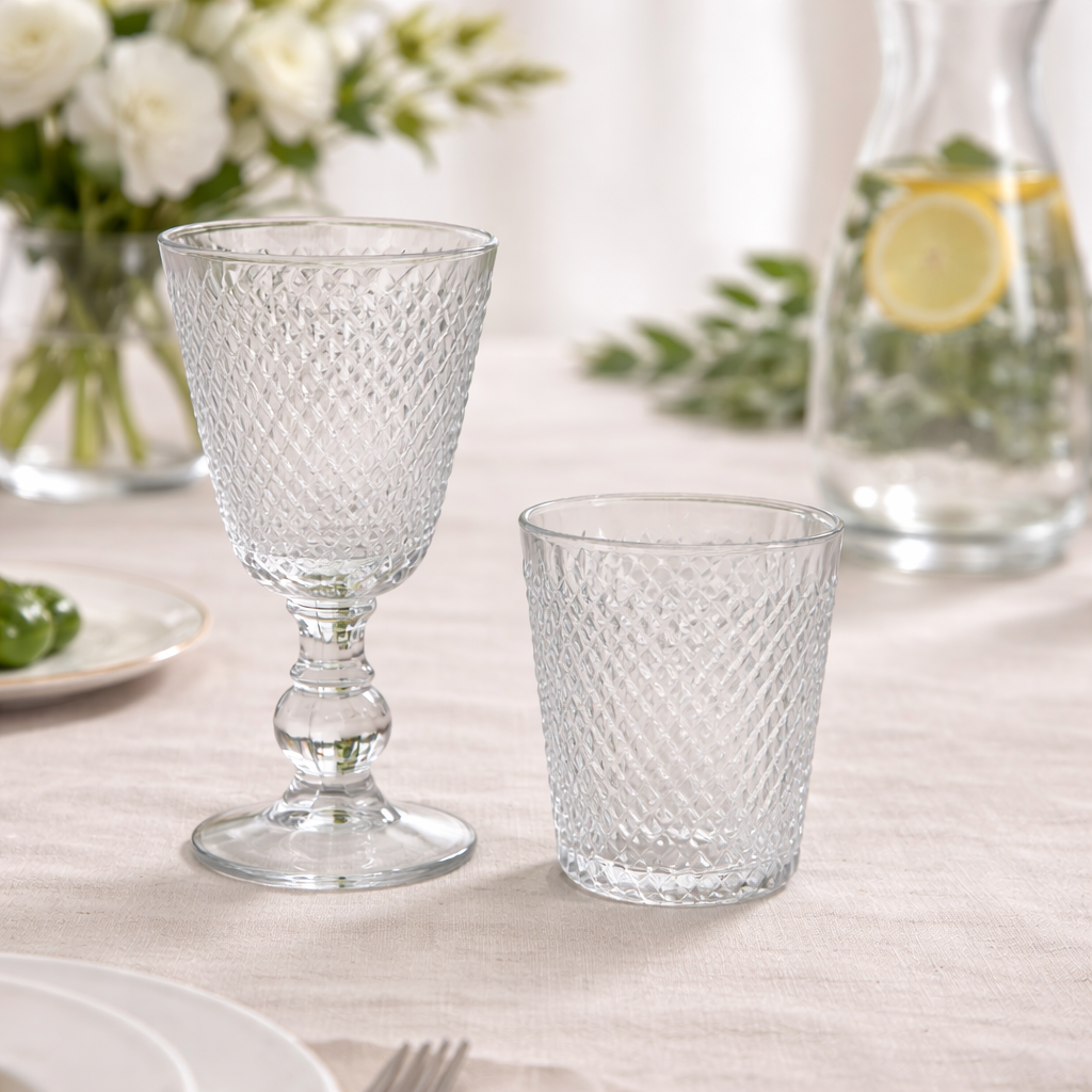 Set 2 Calici o Bicchieri Artiginali Trasparente - Hanna Home