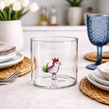 Set 6 Bicchieri Acqua 320ml con Decorazione Interna Animaletti in Vetro Borosilicato - Montemaggi