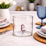 Set 6 Bicchieri Acqua 320ml con Decorazione Interna Animaletti in Vetro Borosilicato - Montemaggi