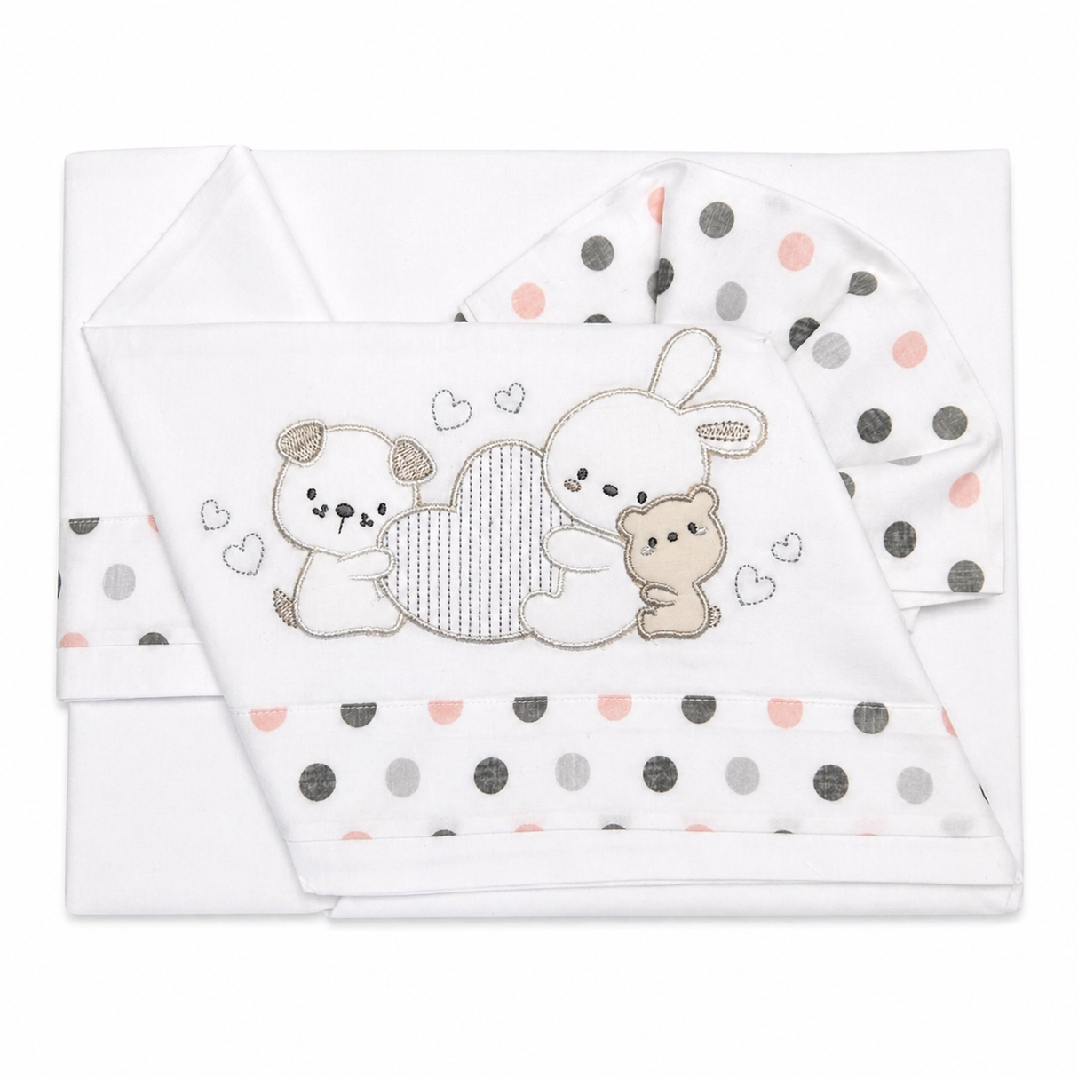 Completo Lenzuola Teneri Abbracci per Carrozzina o Co-sleeping 100% Cotone 3 Pezzi - Bruco Bruco