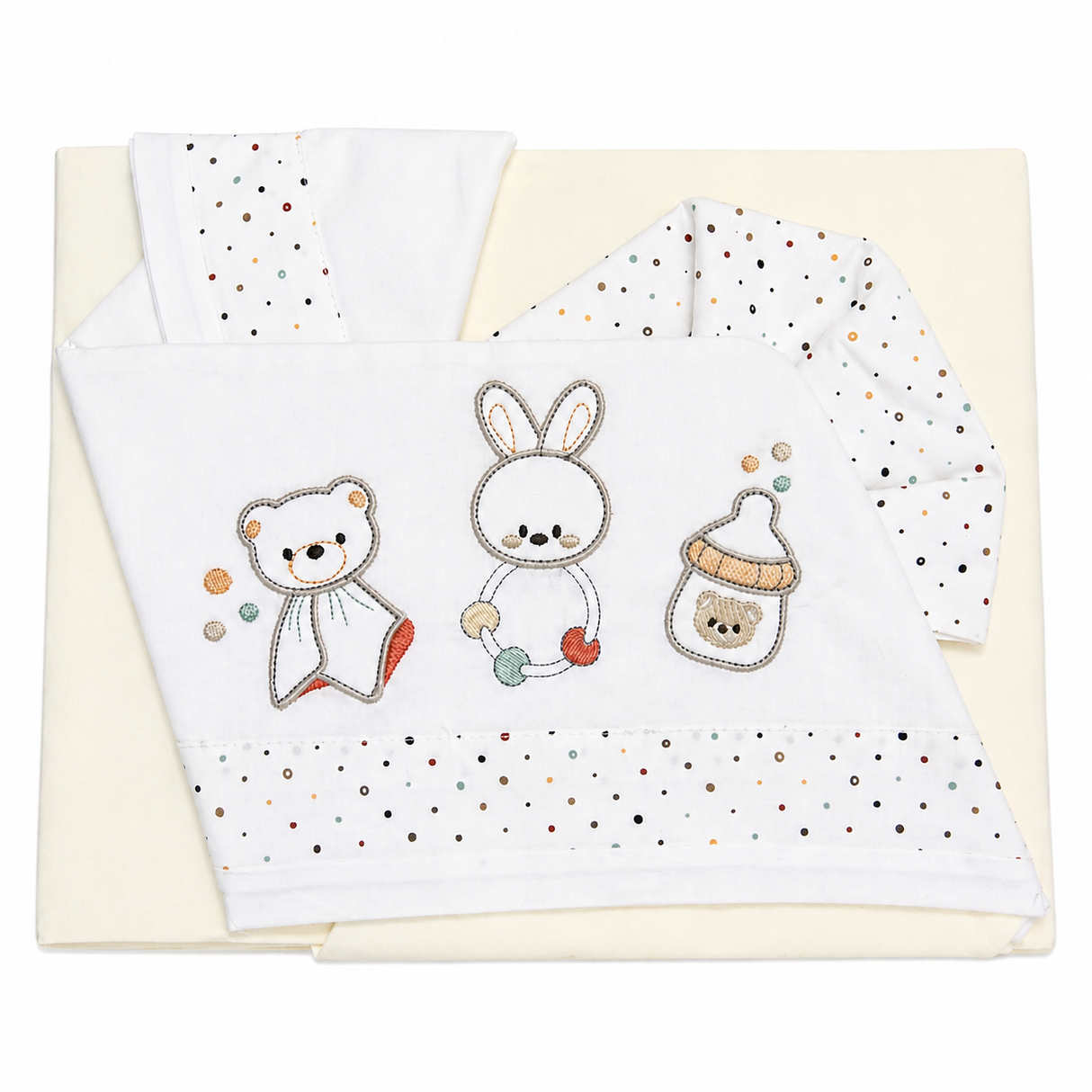 Completo Lenzuola Sogni Sereni per Carrozzina o Co-sleeping 100% Cotone 3 Pezzi - Bruco Bruco