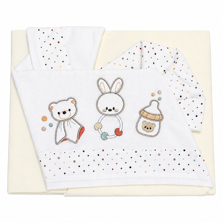 Completo Lenzuola Sogni Sereni per Carrozzina o Co-sleeping 100% Cotone 3 Pezzi - Bruco Bruco