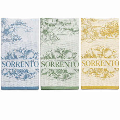 Set 3 Strofinacci Cucina Panorama Karì 50x70 cm in Cotone Made in Italy