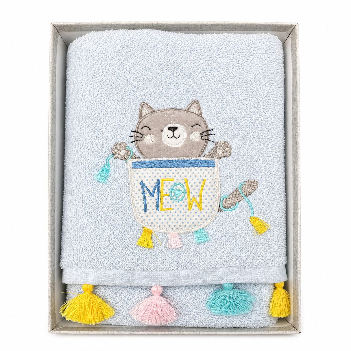 Set Asciugamani Baby 1+1 in Spugna di Cotone Zoe - Vingi