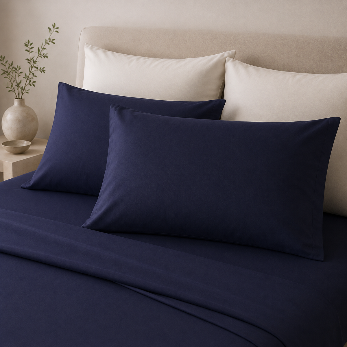 Coppia Federe Tinta Unita Notte a Colori 100% Cotone - Antica Tessitura Italiana