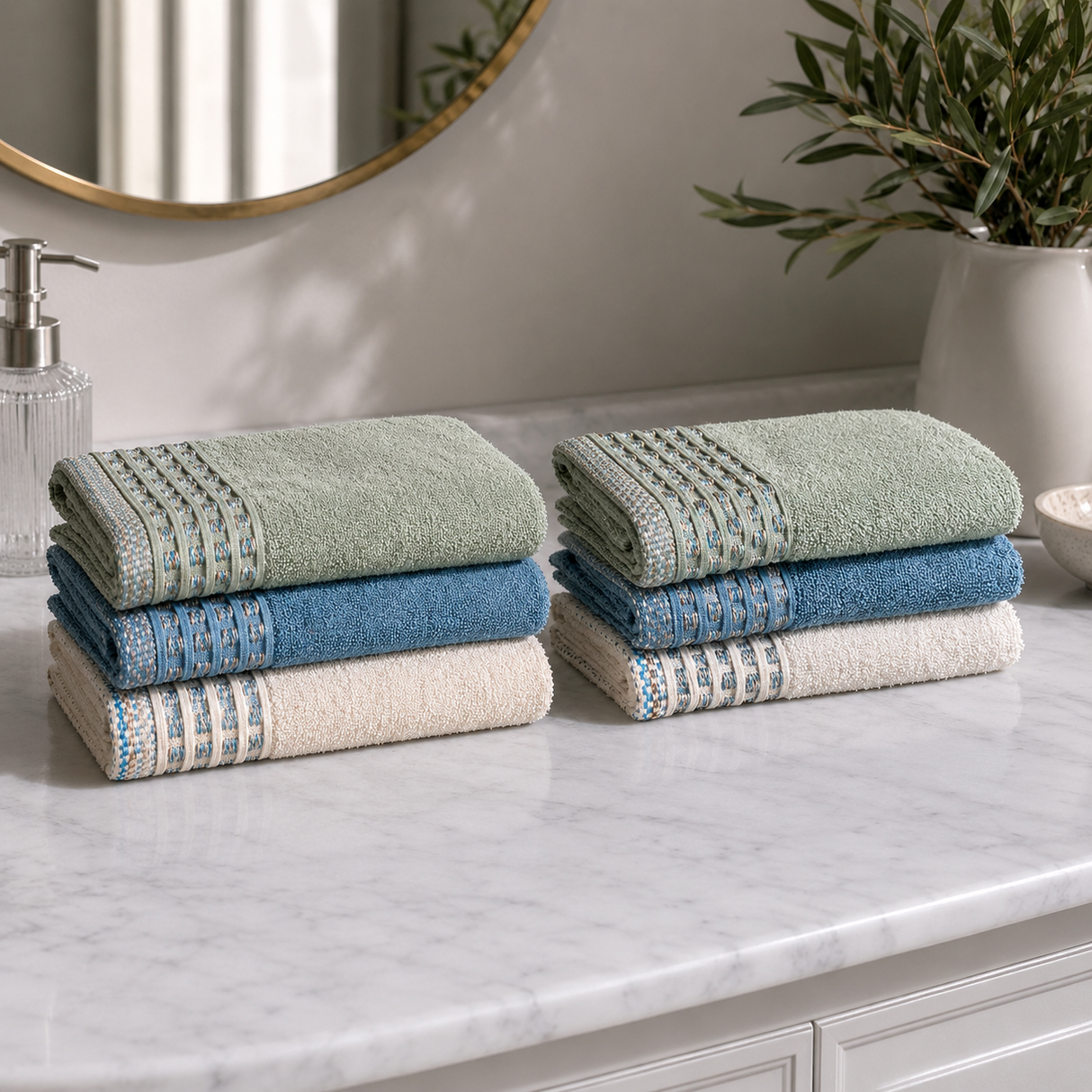 Set Asciugamani 3 Viso + 3 Ospite Londra 100% Cotone - Maestri Cotonieri Home