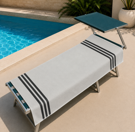 Telo Mare Polo Stripe 90x170 cm in Cotone e Spugna Assorbente