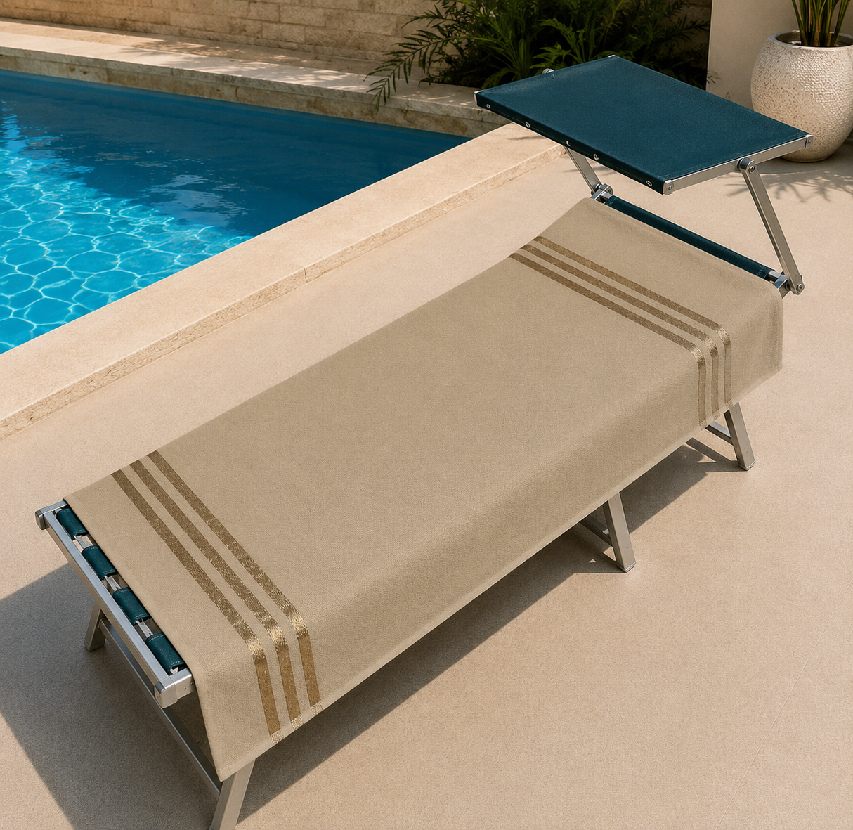 Telo Mare Polo Stripe 90x170 cm in Cotone e Spugna Assorbente
