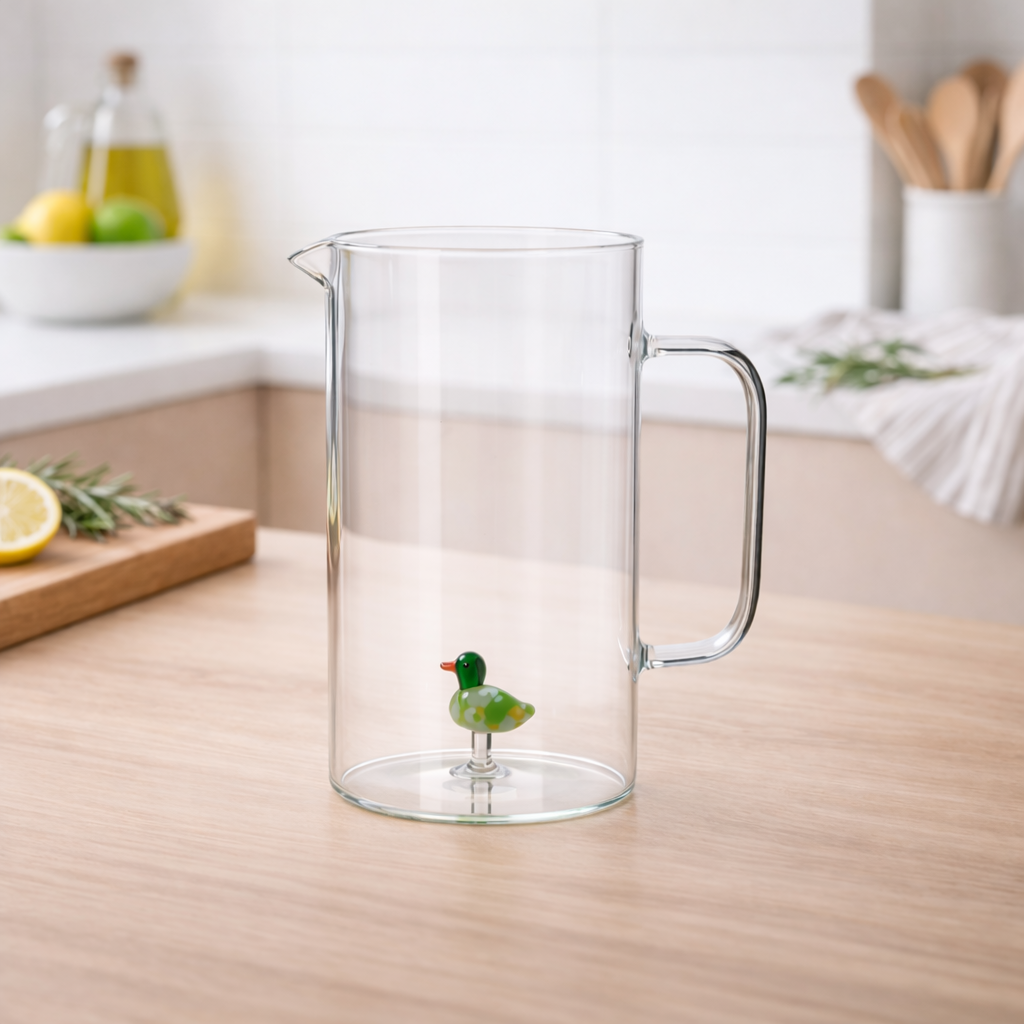 Caraffa in vetro con figure 3d - Gusto Casa