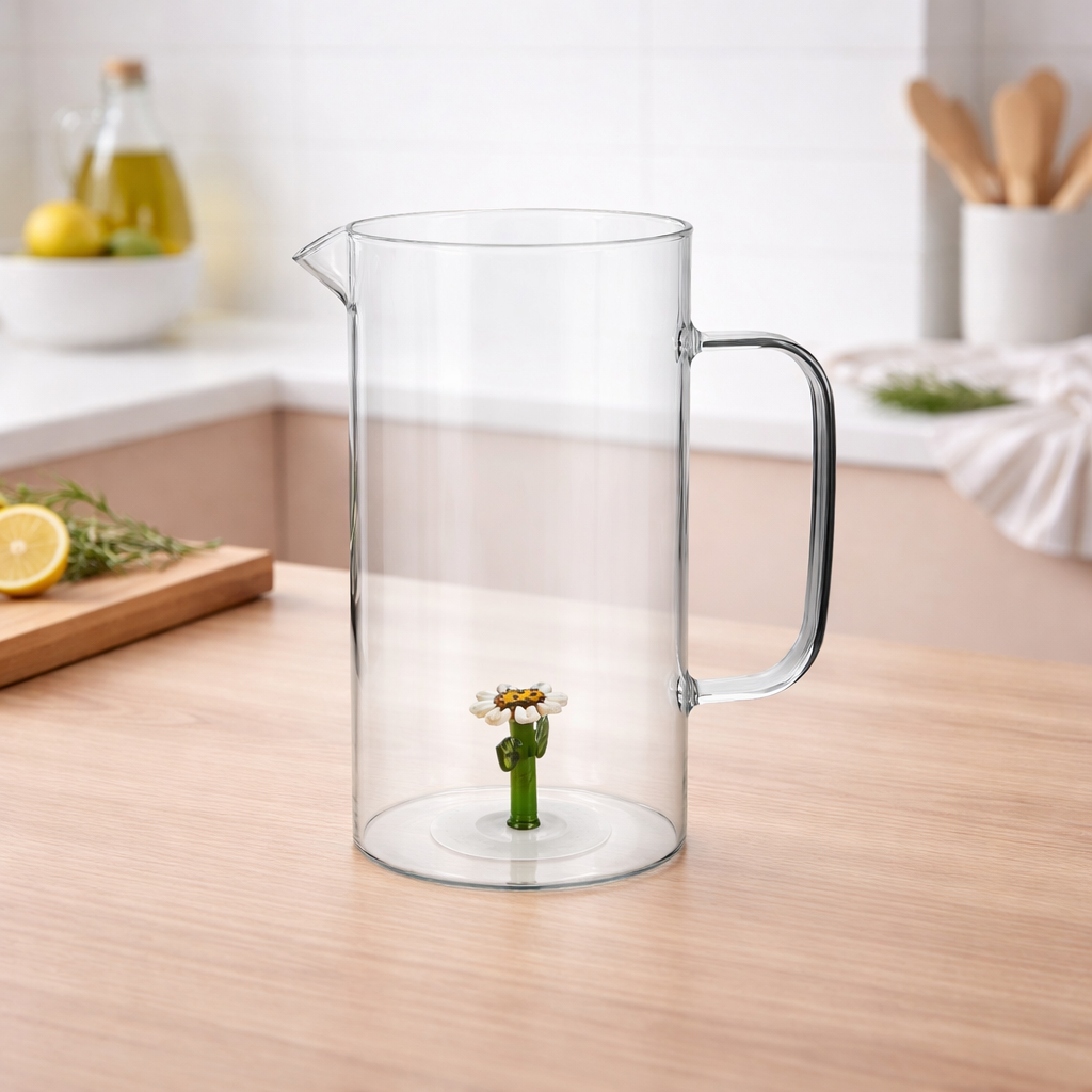Caraffa in vetro con figure 3d - Gusto Casa