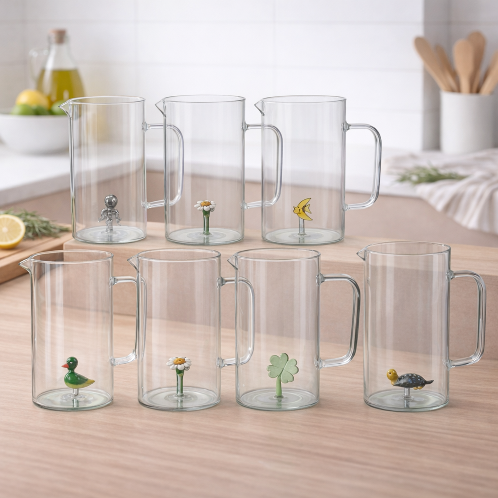 Caraffa in vetro con figure 3d - Gusto Casa