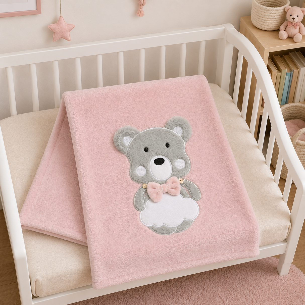 Copertina Culla Ricamata NG443/Bear 75x100cm - Nazareno Gabrielli