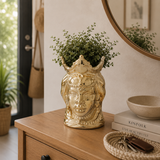 Vaso Decorativo TESTA DI MORO REGINA Oro in Porcellana - Montemaggi