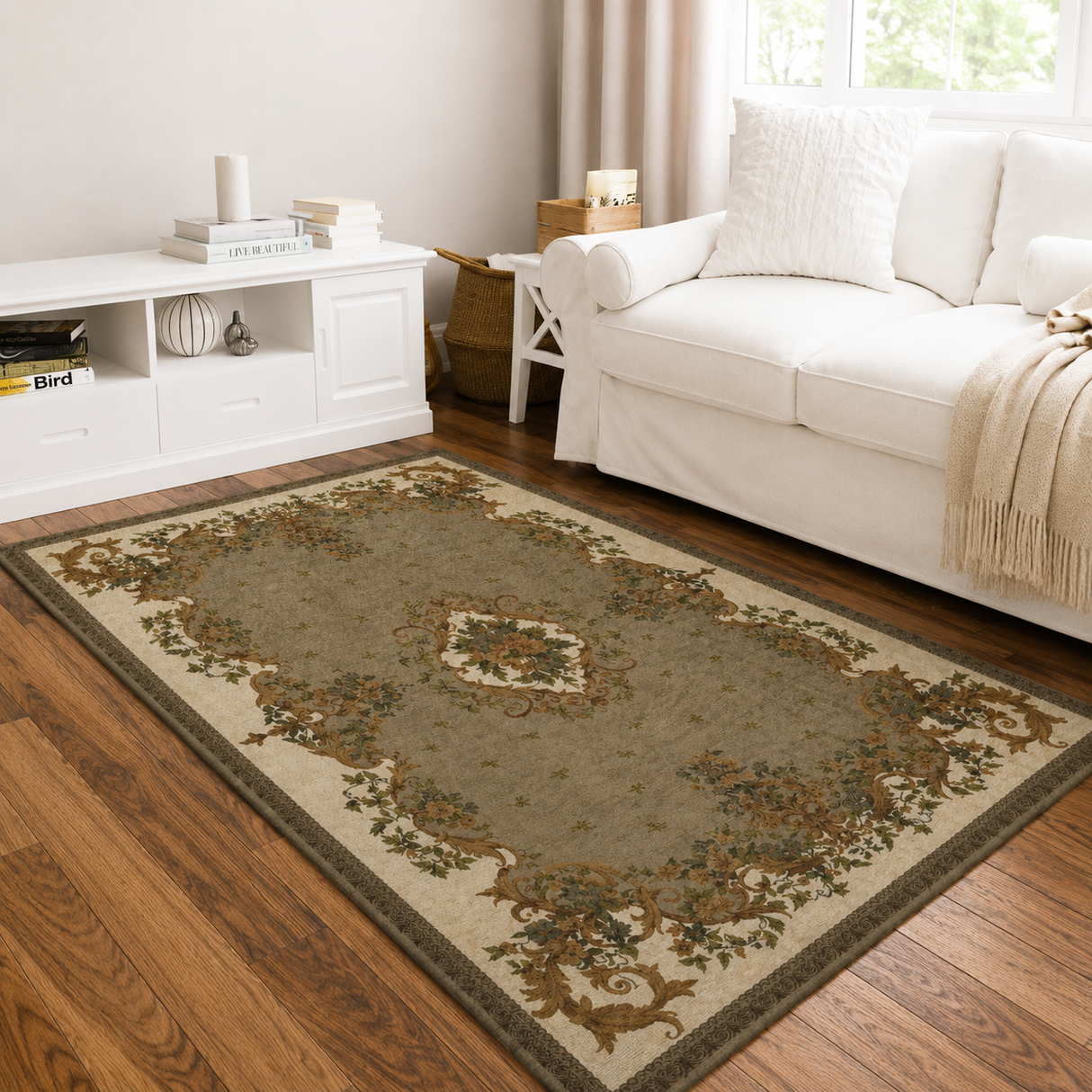 Tappeto SIVIGLIA Retrogommato Antiscivolo Karì in Ciniglia Lavabile – Tappeto Arredo Classico