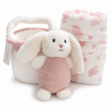 Set 3 Pezzi Baby Copertina Culla/Carrozzina con Cestino e Peluche Coordinati art. B565 - I Batuffolini