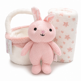 Set 3 Pezzi Baby Copertina Culla/Carrozzina con Cestino e Peluche Coordinati art. B565 - I Batuffolini