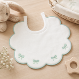 Bavaglino Neonato 193 Fiocchetti Cotone Ricamato - Maestri Cotonieri Home