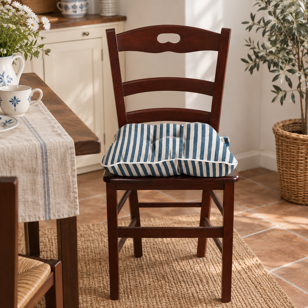 Coppia Cuscini Coprisedia PONZA RIGHE 45x45cm - Maestri Cotonieri