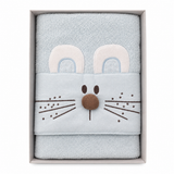 Set Asciugamani Baby 1+1 in Spugna di Cotone Rabbit - Vingi