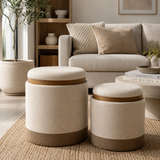 Coppia Pouf Contenitore Stile Nordico - Ferretti