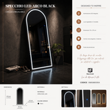 Specchio Da Terra/Muro Ad Arco Con Illuminazione Led - Ferretti