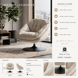 Poltrona Relax Girevole Crema In Stile Retrò - Ferretti