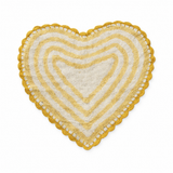 Tappeto Bagno All Around Cuore Righe con Merletto Atelier 17 in Cotone 65x65 cm – 5 Color