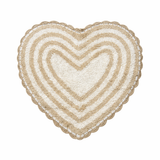 Tappeto Bagno All Around Cuore Righe con Merletto Atelier 17 in Cotone 65x65 cm – 5 Color