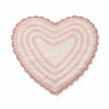 Tappeto Bagno All Around Cuore Righe con Merletto Atelier 17 in Cotone 65x65 cm – 5 Color