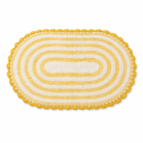 Tappeto Bagno All Around Ovale Righe con Merletto Atelier 17 in Cotone 50x80 cm – 5 Colori