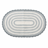 Tappeto Bagno All Around Ovale Righe con Merletto Atelier 17 in Cotone 50x80 cm – 5 Colori