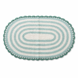 Tappeto Bagno All Around Ovale Righe con Merletto Atelier 17 in Cotone 50x80 cm – 5 Colori