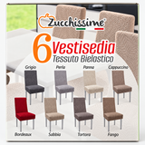 Set 6 Coprisedia in Tessuto Bielastico con Lavorazione in Rilievo GUFINO- Zucchissime
