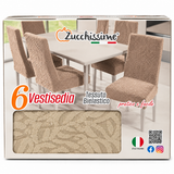 Set 6 Coprisedia in Tessuto Bielastico con Lavorazione in Rilievo GUFINO- Zucchissime