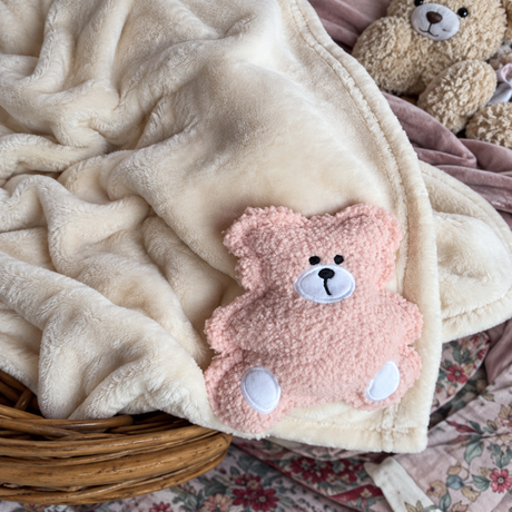 Plaid My Teddy in Flannel con Orsetto Applicato 155x205 cm - L'Atelier17