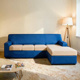 Copridivano Bielastico Antimacchia Tinta Unita Genius 3/4 Posti da 260 a 300 cm con Chaise Longue dx/sx da 115 a 175 cm - Biancaluna