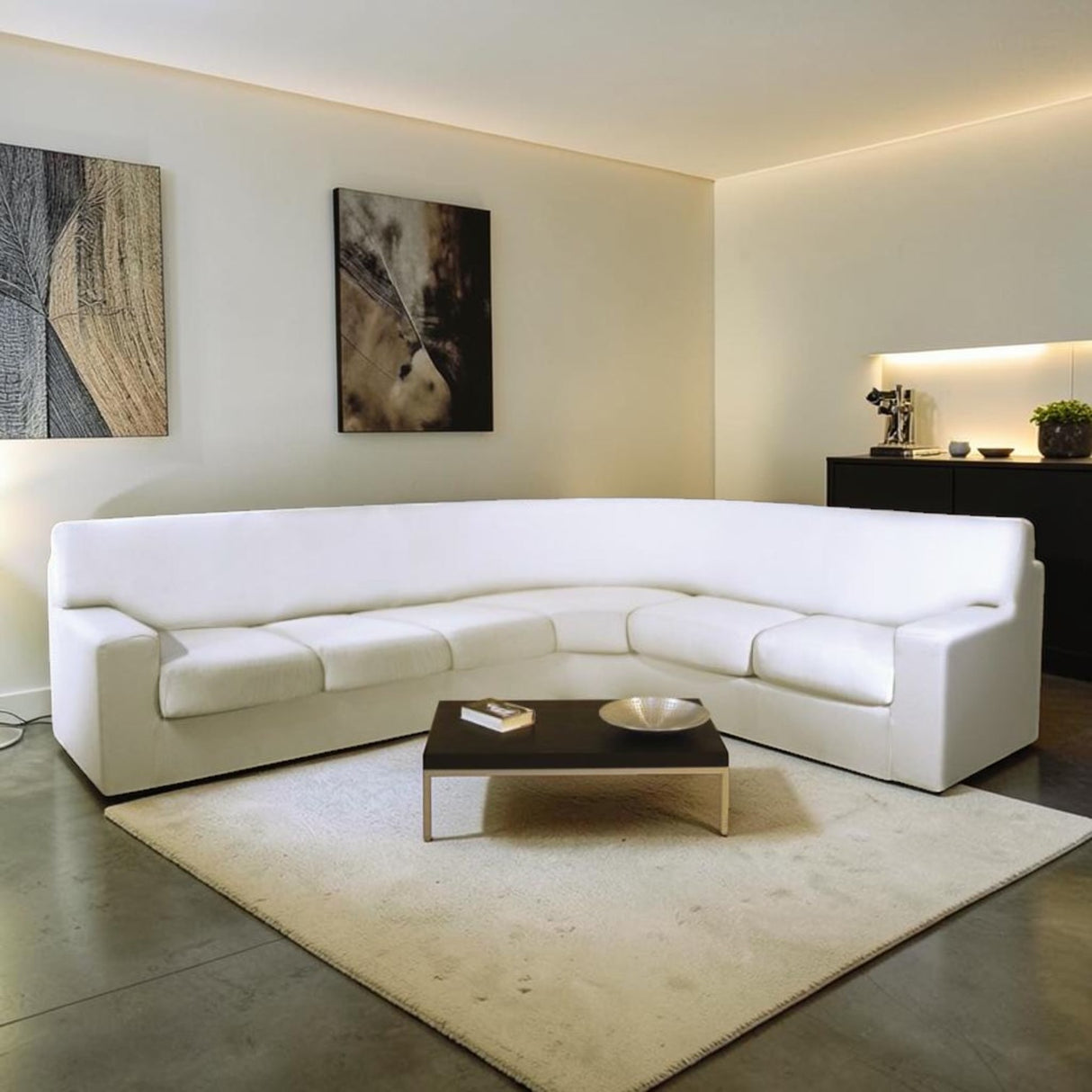 Copridivano Bielastico Antimacchia Tinta Unita Genius Suit Angolare da 360 a 440 cm/da 440 a 530 cm - Biancaluna