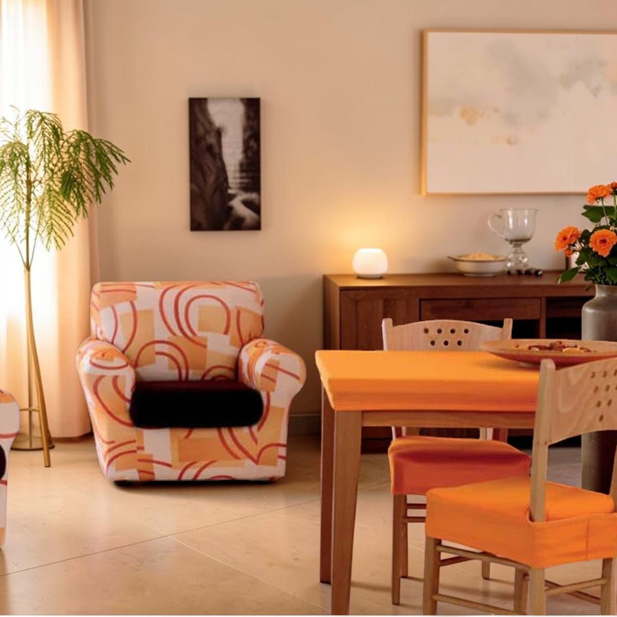 Copripoltrona Bielastico Antimacchia Genius Vision Fantasia da 75 a 120 cm - Biancaluna