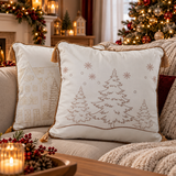 Set 2 Cuscini Arredo Natalizi White & Gold Xmas in Soffice Velluto con Nappine 45x45 cm - L'Atelier17
