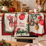 Set 3 Stofinacci Natalizi Fantasia Palline 100% Cotone - Linea Oro