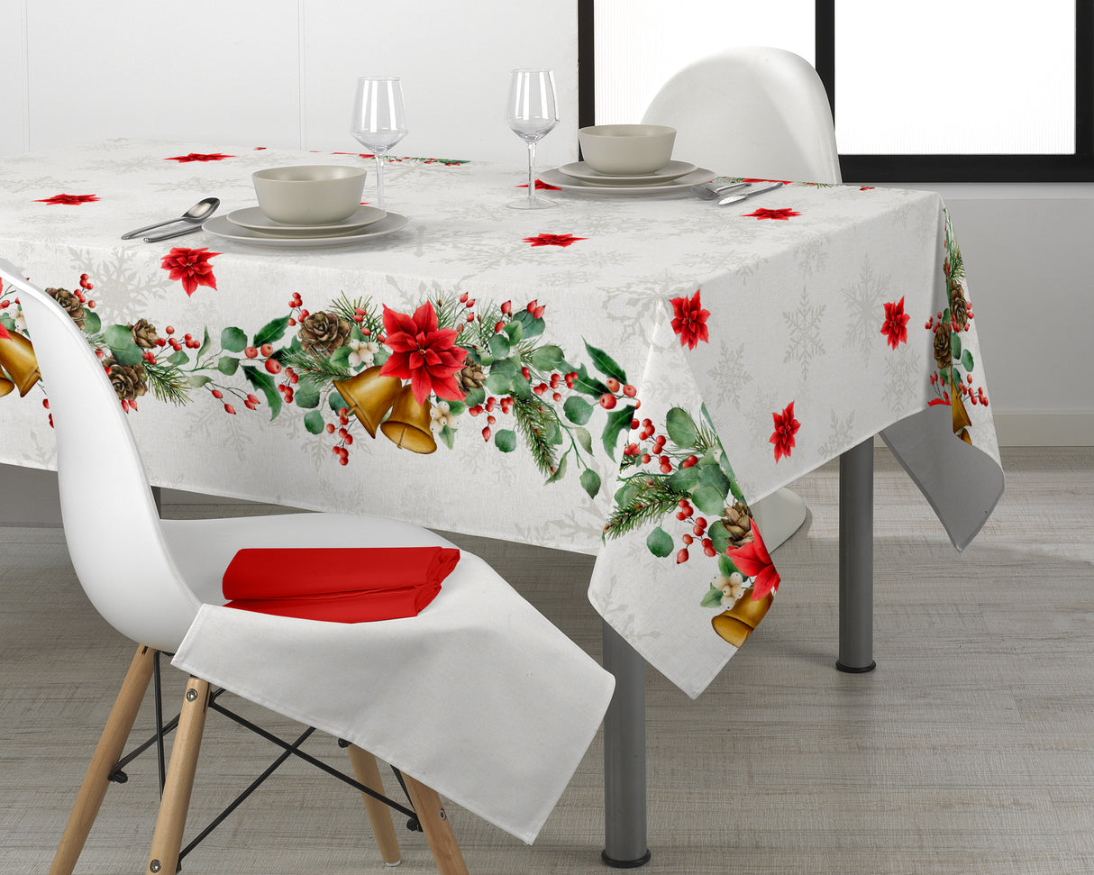 Tovaglia HOLLY CHRISTMAS Natale Dis.4424 per 18 Posti - Kari
