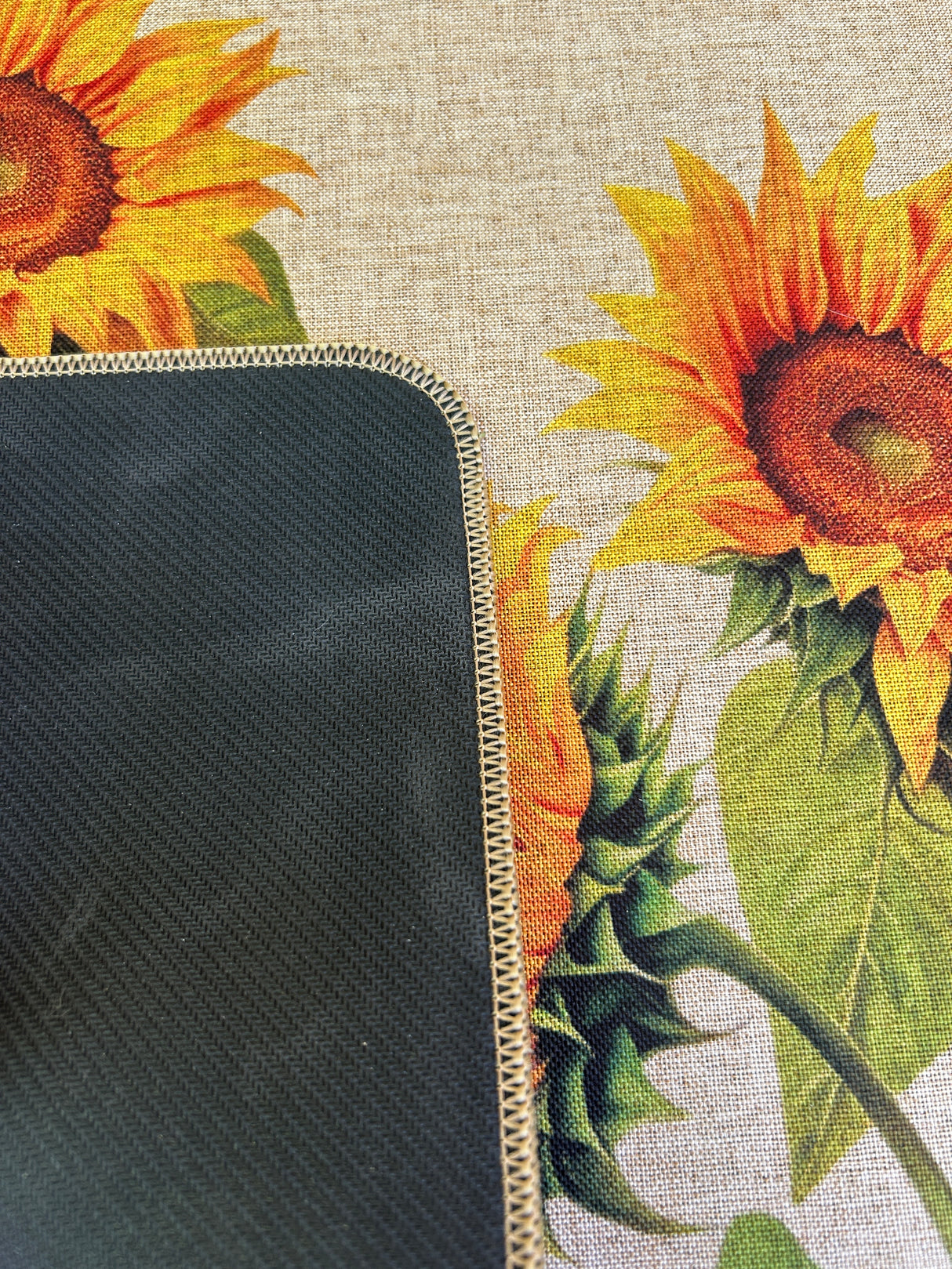 Passatoia Cucina Antiscivolo Girasole Effetto Lino con Fondo Gommato
