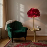 LAMPADA DA TAVOLO BALL FEATHER BORDEAUX - FERRETTI