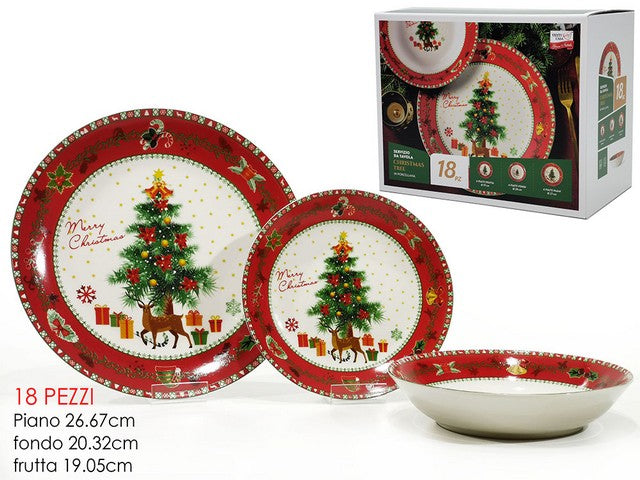 Servizio Piatti x6 Persone GREEN CHRISTMAS by Gusto Casa