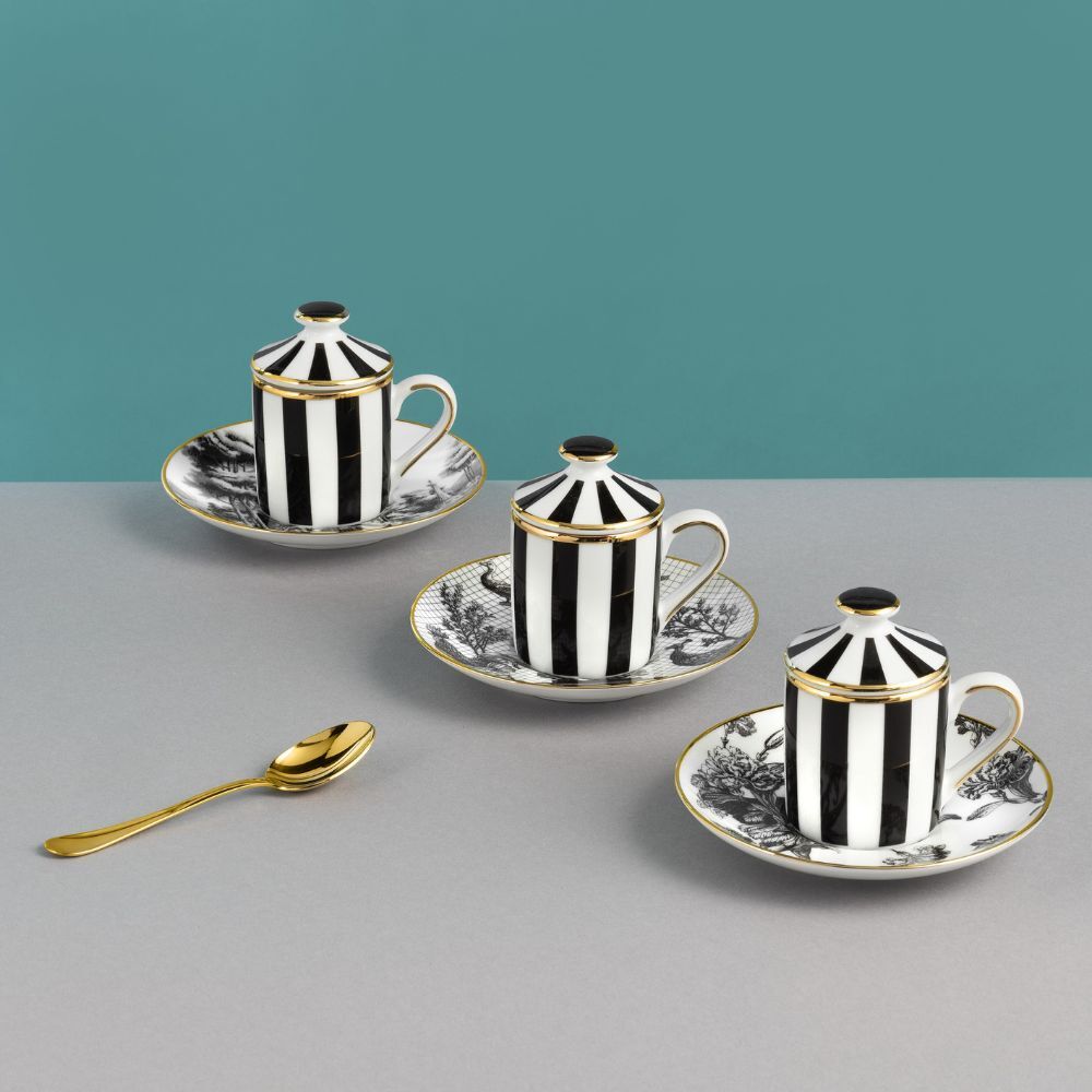 Tazzina Caffè con Piattino e Coperchio Souvenirs De Voyage - Weissestal